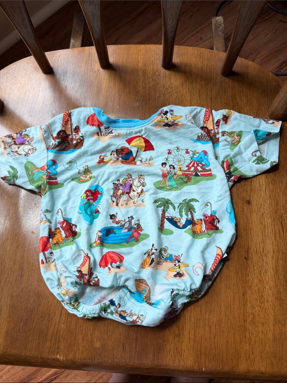 BAMBOO Light Blue Beach Print One-Piece Bodysuit